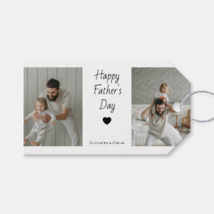 Étiquettes-cadeau Cadeau de fête du père avec photos et noms des enf