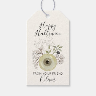 Étiquettes-cadeau Cadeau de Halloween botanique à l'aquarelle pour l