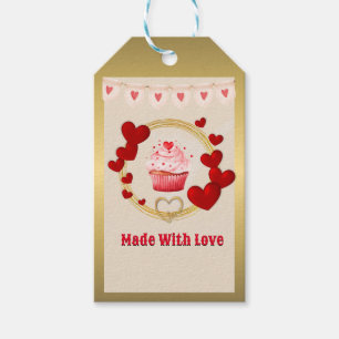 Étiquettes-cadeau Cadeau de la Saint-Valentin avec Coeurs rouges per