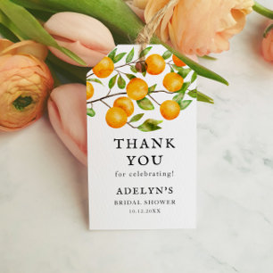 Étiquettes-cadeau Cadeau de mariage Citrus Orange Shower de Mariée