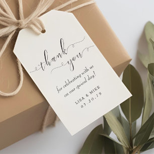 Étiquettes-cadeau Cadeau de mariage Simple Élégance Merci