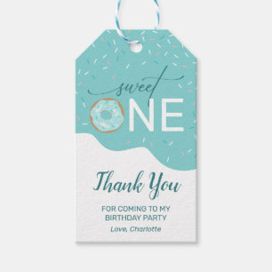 Étiquettes-cadeau Cadeau de Merci de 1er anniversaire de la fille Sw