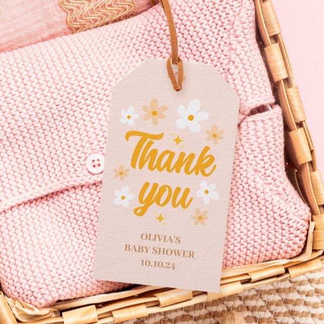 Étiquettes-cadeau Cadeau de Naissance pour Baby Shower Baby in Bloom (Créateur téléchargé)