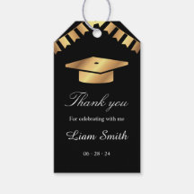 Cadeau de remerciement élégant noir et or pour la