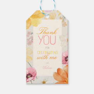 Étiquettes-cadeau Cadeau de Remerciement Fleurs Pastel Pêche Rose Ja