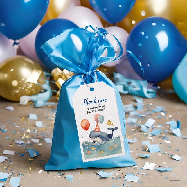 Étiquettes-cadeau Cadeau de remerciement pour garçon avec baleine mi (Créateur téléchargé)