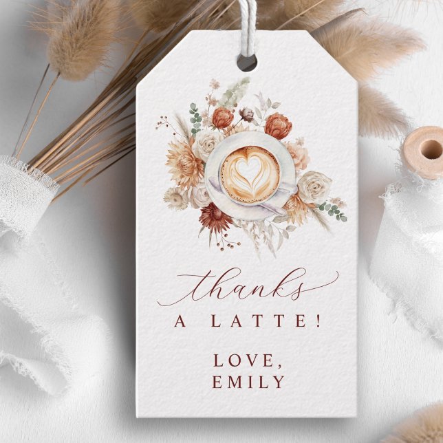 Étiquettes-cadeau Cadeau de Remerciement Thème Café Mariage "Merci B (Créateur téléchargé)