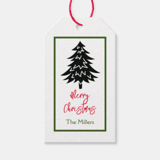 ÉTIQUETTES-CADEAU CADEAU MERRY NOËL ARBRE NOM PERSONNALISÉ