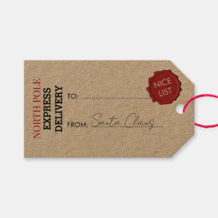 Étiquettes-cadeau Cadeau officiel du Père Noël présent du pôle Nord