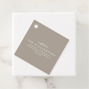 Étiquettes Cadeau Cadeau Personnalisé De Moderne Élégant Taupe Brown