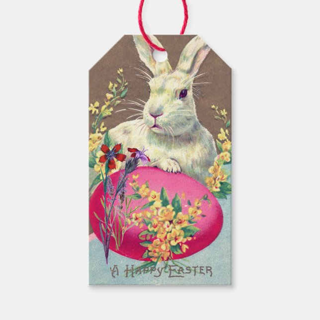 ÉTIQUETTES-CADEAU CADEAU TAG DE PÂQUES BUNNY VINTAGE (Devant)