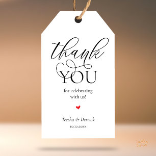 Étiquettes-cadeau Cadeaux de mariage classique moderne Merci
