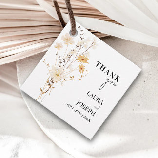 Étiquettes Cadeau Cadeaux de Mariage de Merci de Whimsical Fleur sau