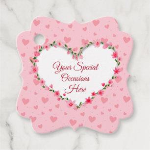 Étiquettes Cadeau Cadre de cœur floral élégant : pour chaque occasio