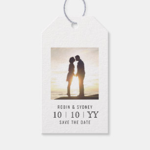 Étiquettes-cadeau Cadre photo Enregistrer La Date Balise cadeau