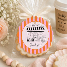 Café Bébé Baby Shower Remerciements Rose Orange
