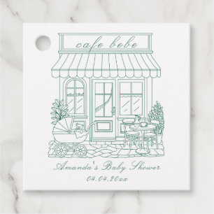 Étiquettes Cadeau Cafe Bebe Bonjour Baby Shower
