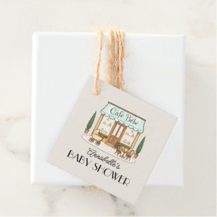 Étiquettes Cadeau Café Bébé Parisien Fête de Naissance Mixte Bébé