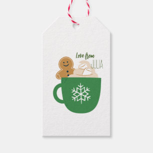 Étiquettes-cadeau Café de Noël personnalisé Cute Xmas Nom Cadeau