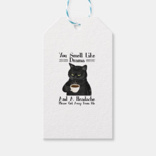 Étiquettes-cadeau Café En Chat Noir Vous Sentez Comme Un Drame Et Un