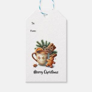 Étiquettes-cadeau Café et biscuits de vacances