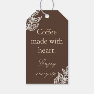 Étiquettes-cadeau Café Fait Avec Amour, Profitez De Chaque Gorgée Ét