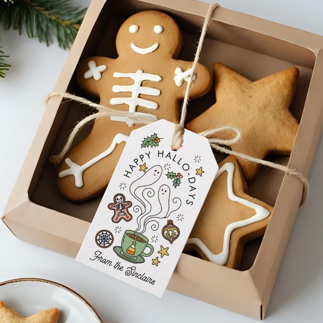 Étiquettes-cadeau Café Mug avec Fantômes Noël d'Halloween (Créateur téléchargé)