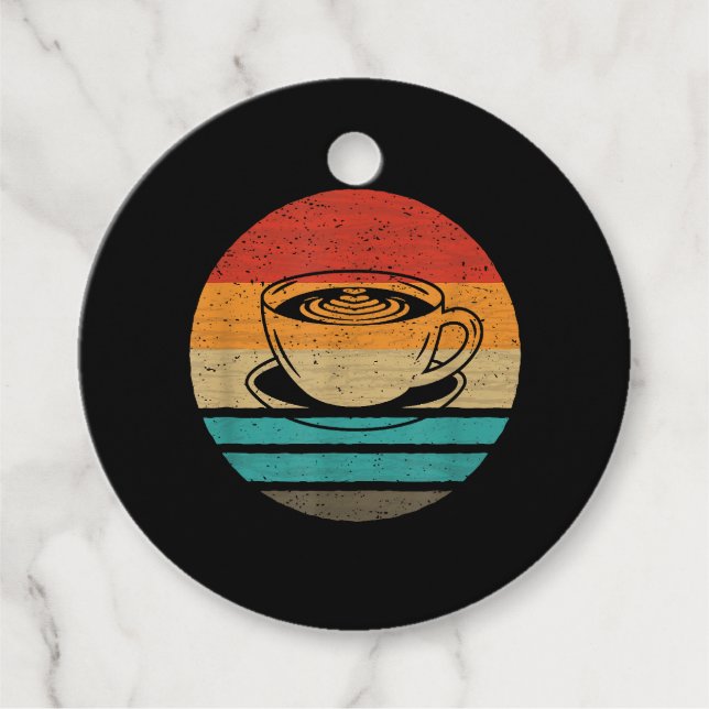 Étiquettes Cadeau Café Retro Style Vintage (Devant)