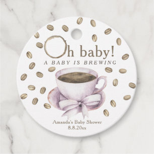 Étiquettes Cadeau Café Un bébé se prépare Baby shower 