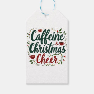 Étiquettes-cadeau Caféine et Noël Cheer Café Amateurs