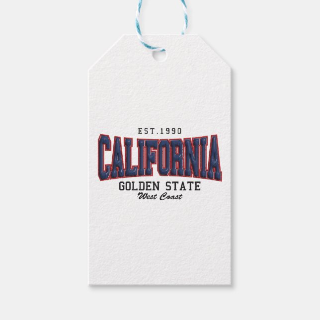 Étiquettes-cadeau Californie 3D (Devant)