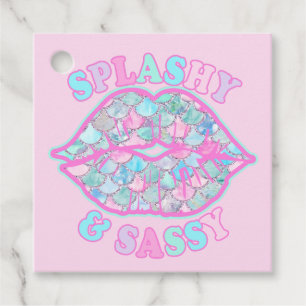 Étiquettes Cadeau Calins Splashy & Sassy Rose Turquoise Bisou Sirène