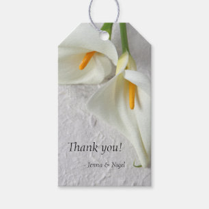 Étiquettes-cadeau Calla lys avec de la place pour le texte