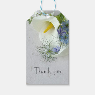 Étiquettes-cadeau Calla lys et fleurs de nigella