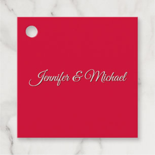 Étiquettes Cadeau Calligraphie Chic Élégante Cerise Rouge Personnali