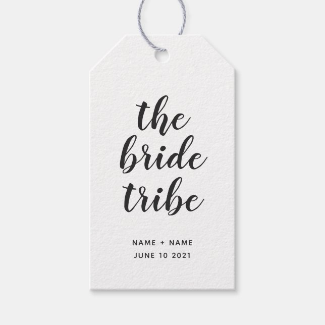 Étiquettes-cadeau Calligraphie customisée Le Mariage de la tribu des (Devant)