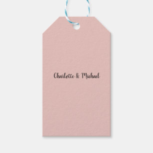 Étiquettes-cadeau Calligraphie mariage Elégant Rose Nom de la plaine