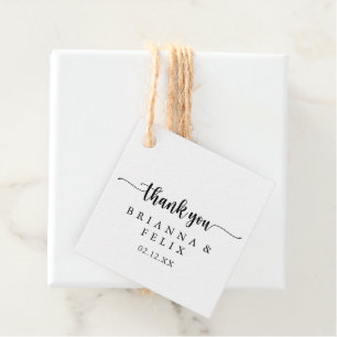 Étiquettes Cadeau Calligraphie minimaliste Mariage Faveur Tags