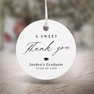 Étiquettes Cadeau Calligraphie moderne Un Merci doux Graduation