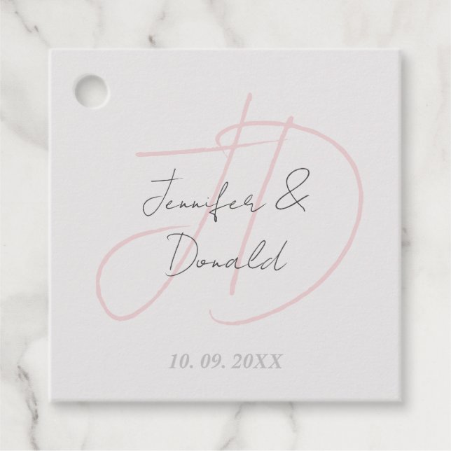 Étiquettes Cadeau Calligraphie monogramme de script classique tendan (Devant)