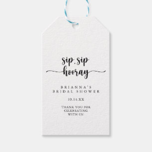 Étiquettes-cadeau Calligraphie Sip Sip Hooray Fête des mariées