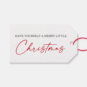 Étiquettes-cadeau Calligraphie Stylo à encre rouge minimaliste Noël