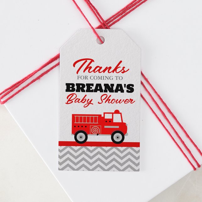 Étiquettes-cadeau Camion Chevron Baby shower Faveur (Créateur téléchargé)