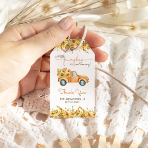 Étiquettes-cadeau Camion Citrouille Automne Baby shower Sunflower