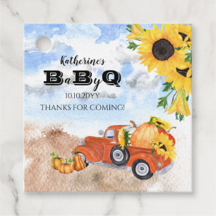 Étiquettes Cadeau Camion Citrouille Automne Sunflowers Baby BBQ Do