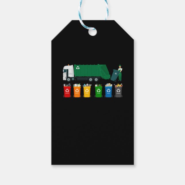 Étiquettes-cadeau Camion de recyclage (Devant)