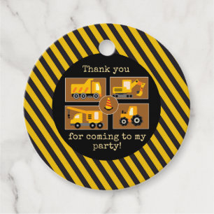 Étiquettes Cadeau Camions de construction Parti Anniversaire de en