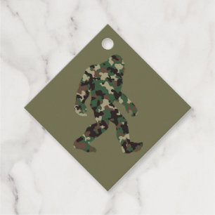 Étiquettes Cadeau Camo Bigfoot Sasquatch