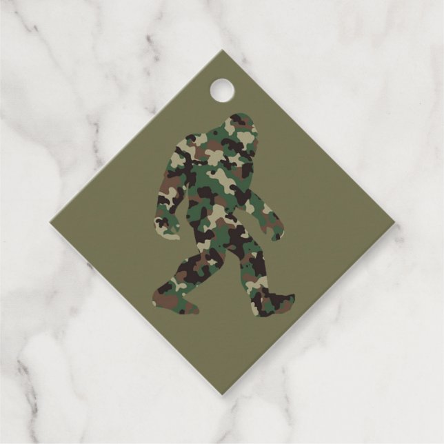 Étiquettes Cadeau Camo Bigfoot Sasquatch (Devant)