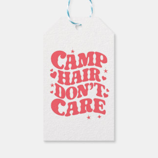 Étiquettes-cadeau Camp Hair Ne vous souciez pas Camping d'été Filles